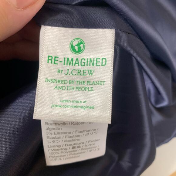 J. Crew Size 10P Petite Velvet Blazer Jacket Navy Blue Single Button Career - Picture 10 of 11